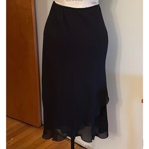 Elegant Black Chiffon Skirt